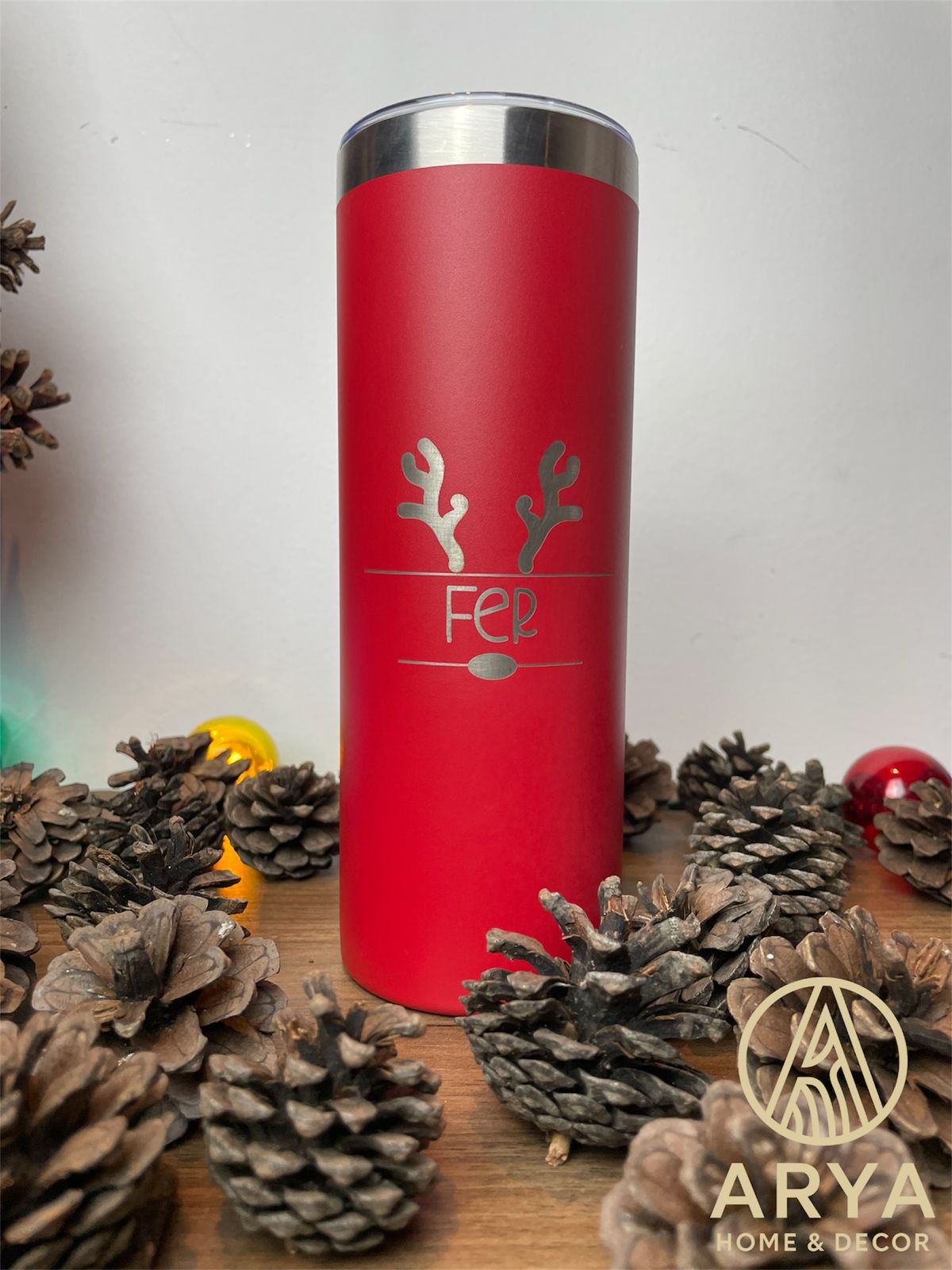 TERMO SLIM NAVIDEÑO GRABADO RENO